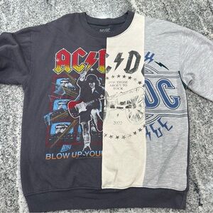 AC/DC Black and Gray Sweatshirt with Bold Graphic Design